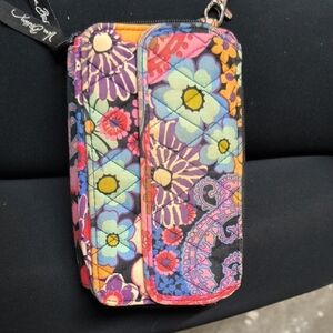 Vera Bradley Quilted Floral Phone Wristlet in Purple Multi